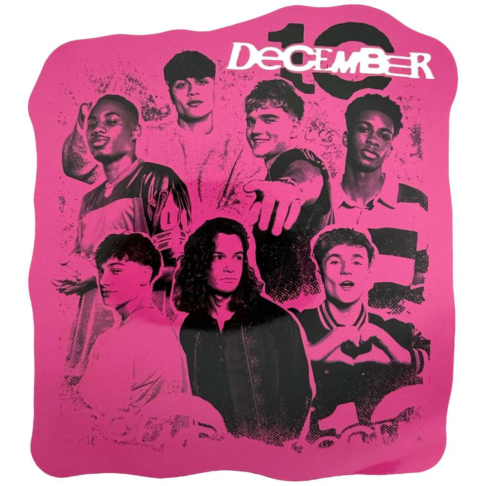 December 10. - Montage Faces Sticker - Roze/Zwart